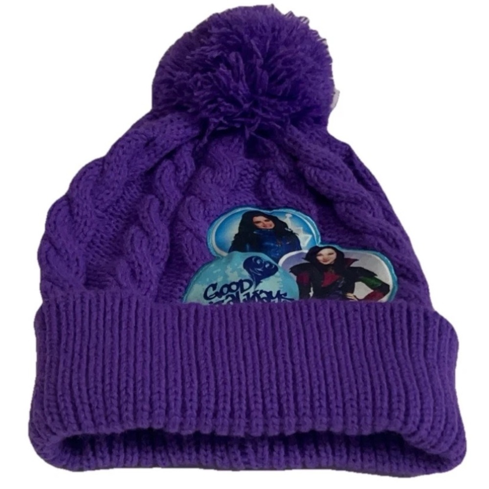 Disney Descendants Youth Purple Toboggan Beanie Hat Cap Rare Girls